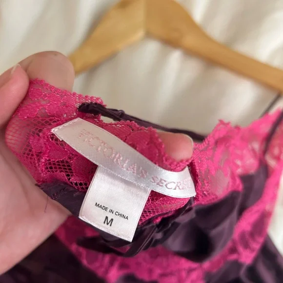 Vintage Victoria’s Secret purple & pink slip mini dress/top - Picture 7 of 15
